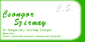 csongor szirmay business card